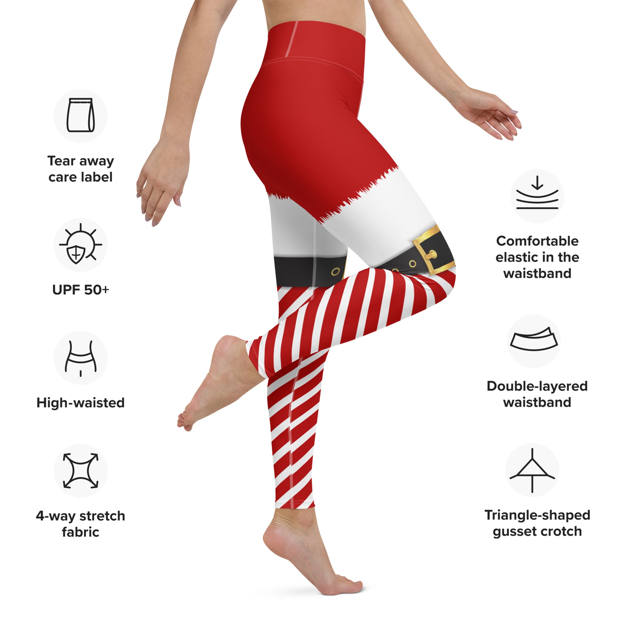Santa Claus Belt Buckle Yoga Leggings